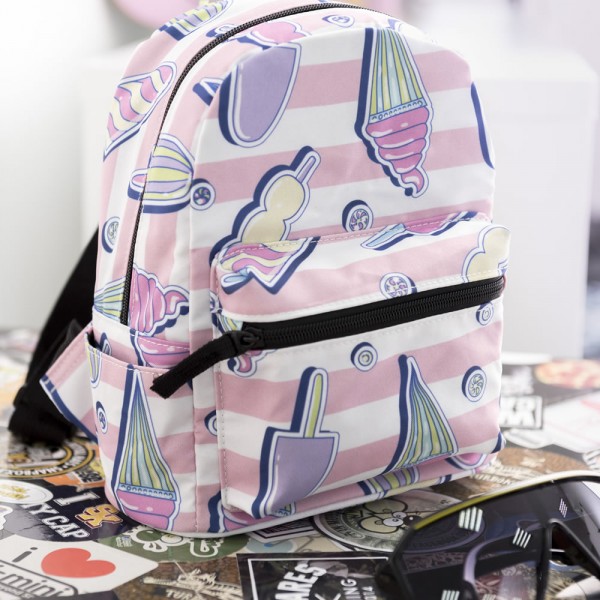 Ice Cream Pattern Mini Backpack, 3D Pattern Daily Use Backpack,Comfortable Casual Daypack For Women and Children