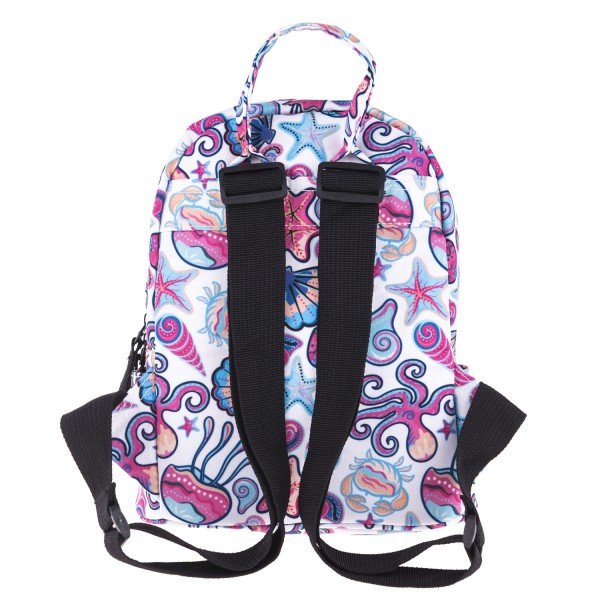 Marine Organism Pattern Mini Backpack, 3D Pattern Daily Use Backpack, Comfortable Casual Daypack For Women and Children