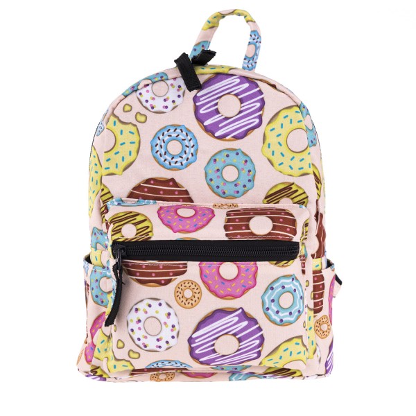 Donut Pattern Mini Backpack, 3D Pattern Doughnut Daily Use Backpack, Comfortable Casual Daypack For Women and Children