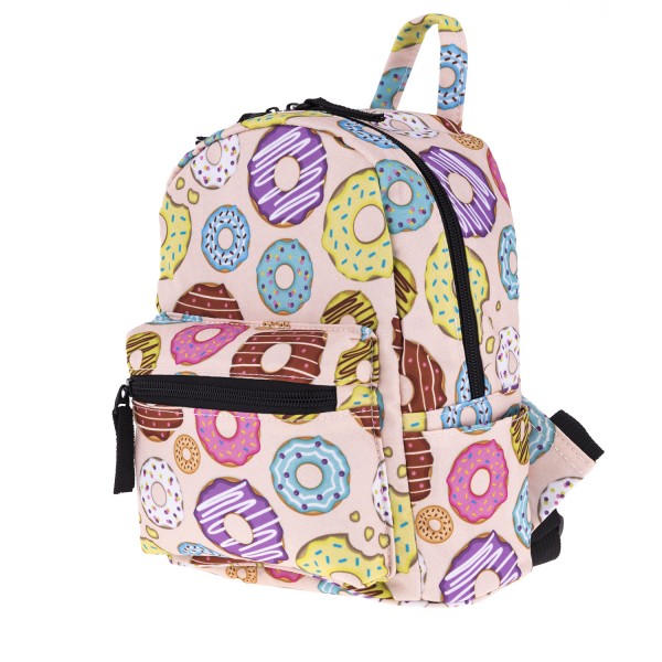 Donut Pattern Mini Backpack, 3D Pattern Doughnut Daily Use Backpack, Comfortable Casual Daypack For Women and Children