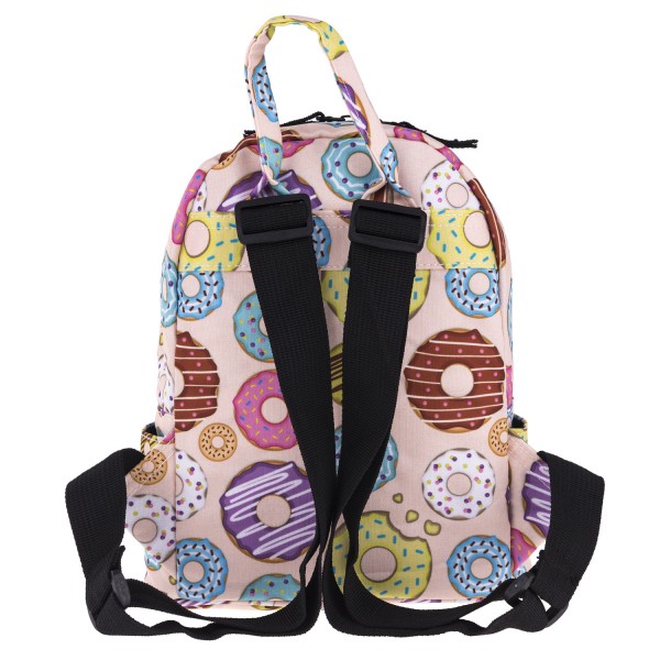 Donut Pattern Mini Backpack, 3D Pattern Doughnut Daily Use Backpack, Comfortable Casual Daypack For Women and Children