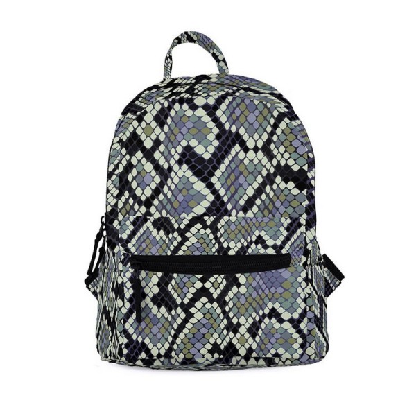 Snake Skin Pattern Mini Backpack, 3D Pattern Guns Daily Use Backpack, Comfortable Casual Daypack For Women and Children, Black 602803