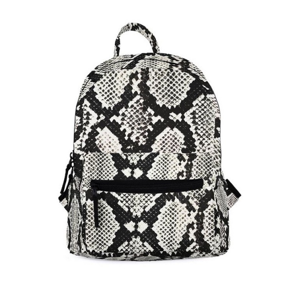 Snake Skin Pattern Mini Backpack, 3D Pattern Guns Daily Use Backpack, Comfortable Casual Daypack For Women and Children, Gray 602804