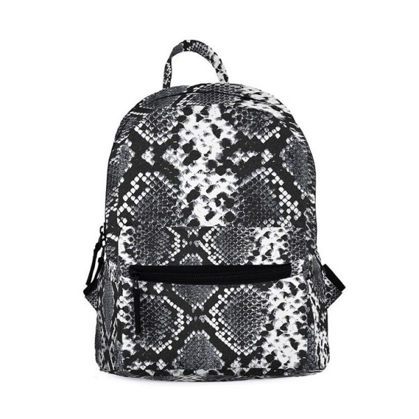Snake Skin Pattern Mini Backpack, 3D Pattern Guns Daily Use Backpack, Comfortable Casual Daypack For Women and Children, Gray 602806
