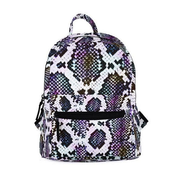 Snake Skin Pattern Mini Backpack, 3D Pattern Guns Daily Use Backpack, Comfortable Casual Daypack For Women and Children, Purple 602807