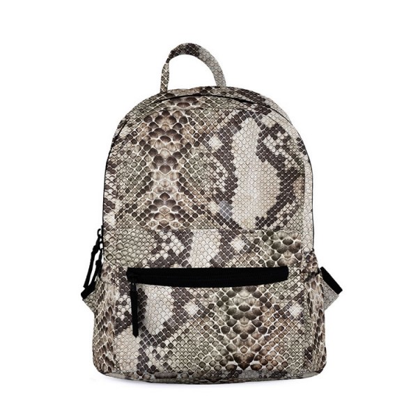 Snake Skin Pattern Mini Backpack, 3D Pattern Guns Daily Use Backpack, Comfortable Casual Daypack For Women and Children, Brown 700460