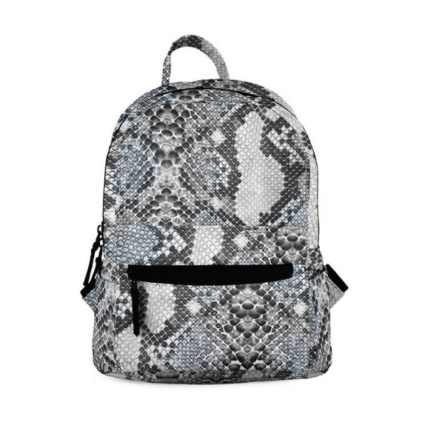 Snake Skin Pattern Mini Backpack, 3D Pattern Guns Daily Use Backpack, Comfortable Casual Daypack For Women and Children, Gray 700462