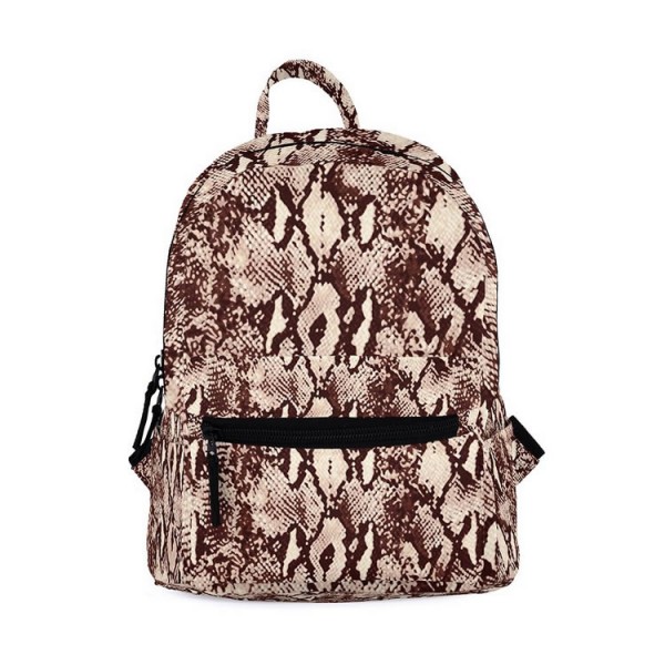 Snake Skin Pattern Mini Backpack, 3D Pattern Guns Daily Use Backpack, Comfortable Casual Daypack For Women and Children, Brown 602805